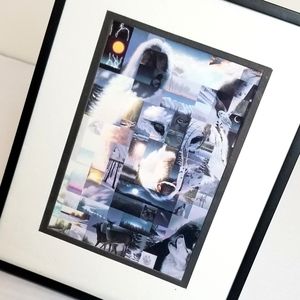 *Rare!* Collage style framed animal artwork